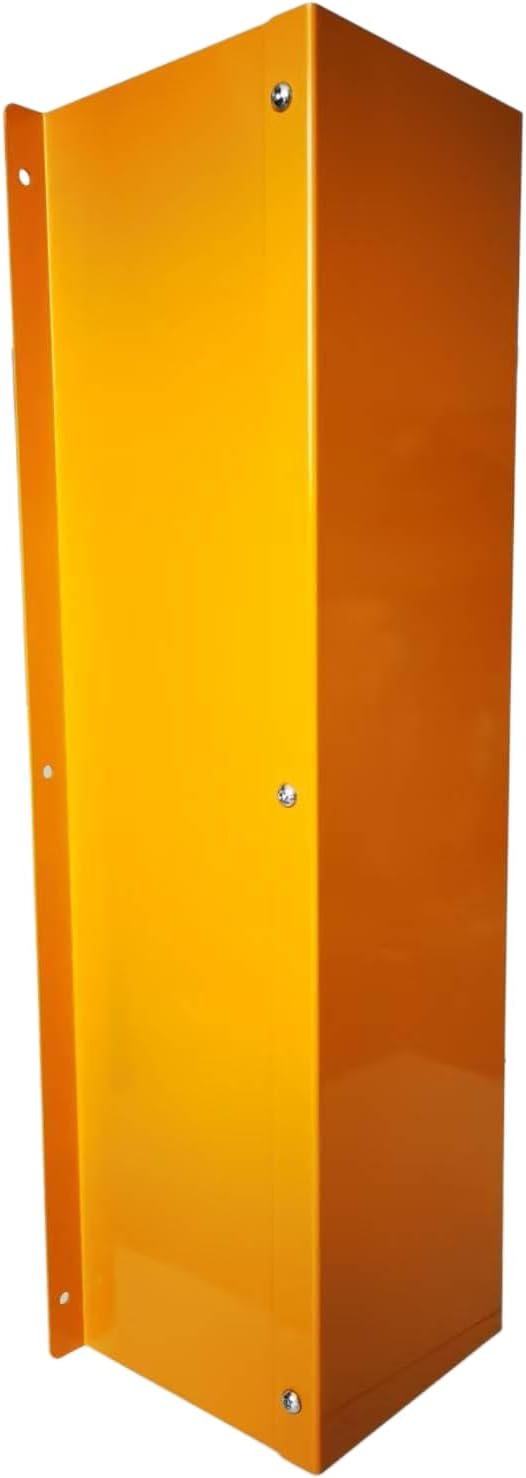 10" Yellow Galvanized Steel Pipe Guard, 39"H x 13"W x 10"D Heavy Duty Carbon Steel Wall-Mounted Pipeline Bollard Protector, Split Type for Warehouse Garage Industrial Commercial