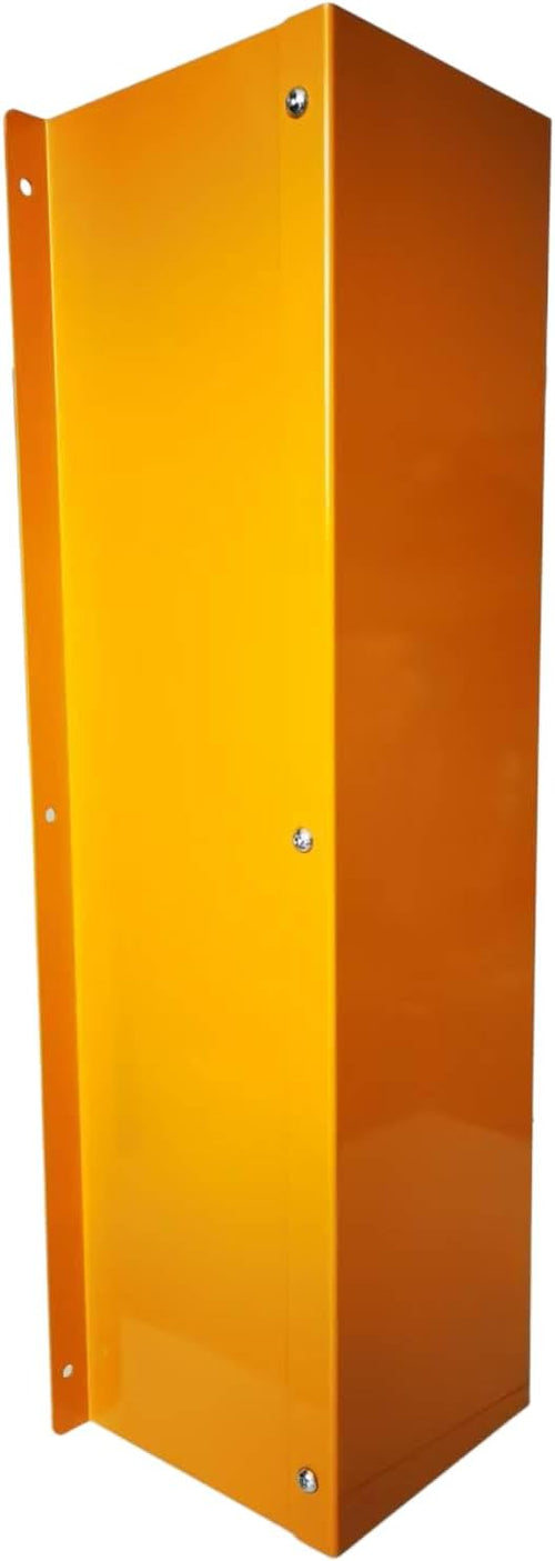 10" Yellow Galvanized Steel Pipe Guard, 39"H x 13"W x 10"D Heavy Duty Carbon Steel Wall-Mounted Pipeline Bollard Protector, Split Type for Warehouse Garage Industrial Commercial