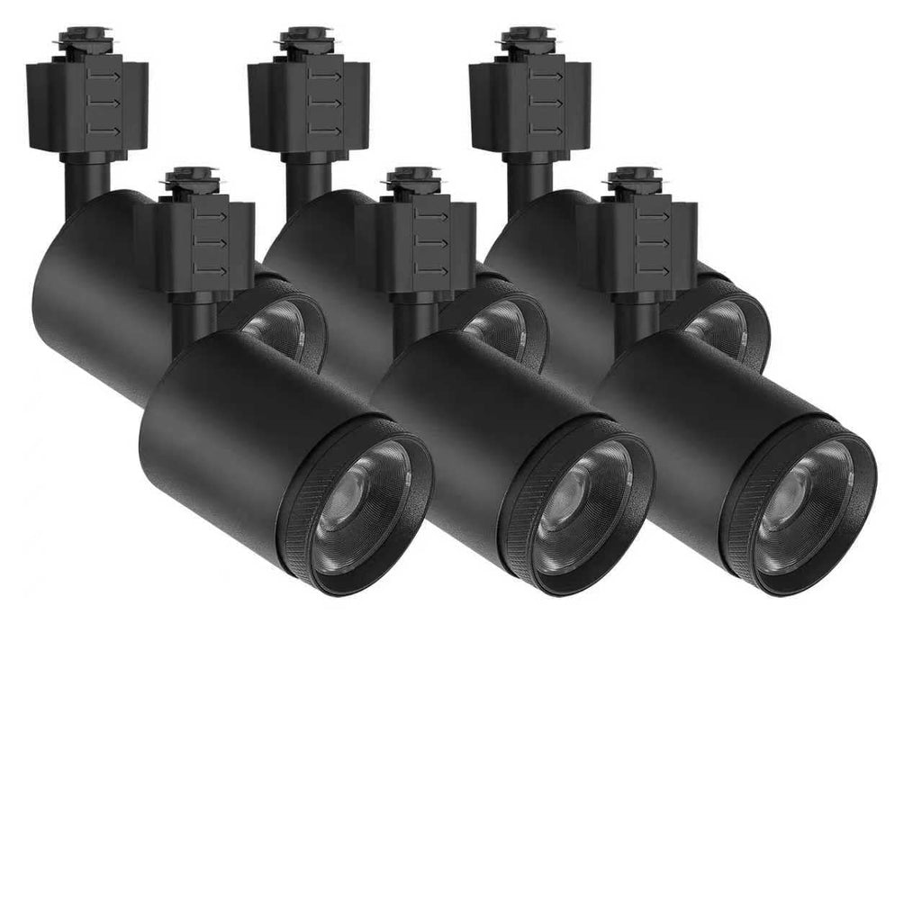 10W LED Black Track Lighting Heads,J Type Track Lighting Rail Ceiling Spotlight for Accent Task Wall Art Exhibition Lighting, and Wall Art Display Illumination 3000K-5700K, CRI90+ (6-Pack