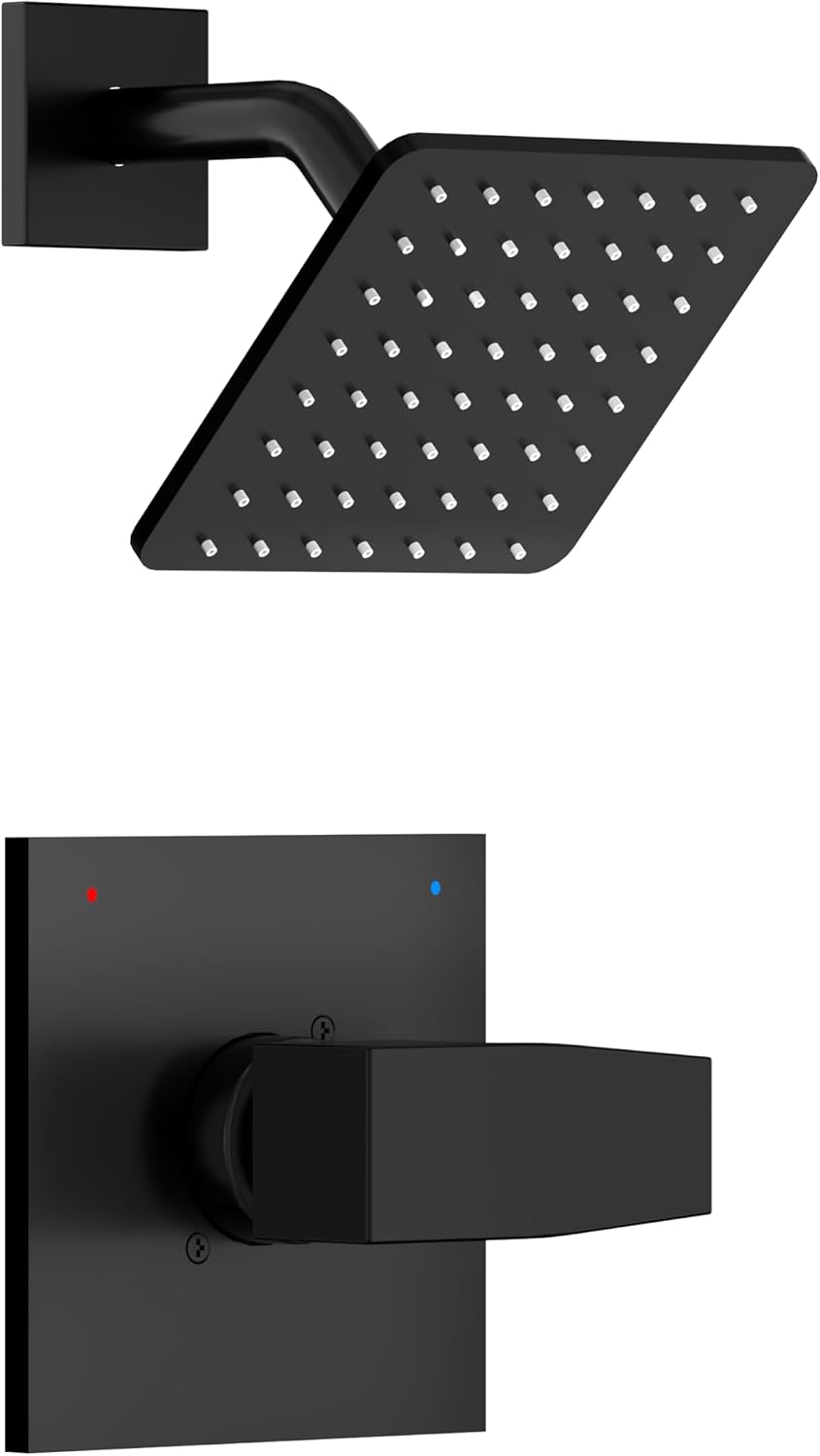Replacement for Delta Shower Trim Kit 14 Series Matte Black | Shower Faucet Set, High Pressure 6-Inch Black Shower Head and Handle Set, Valve/Cartridge Not Included