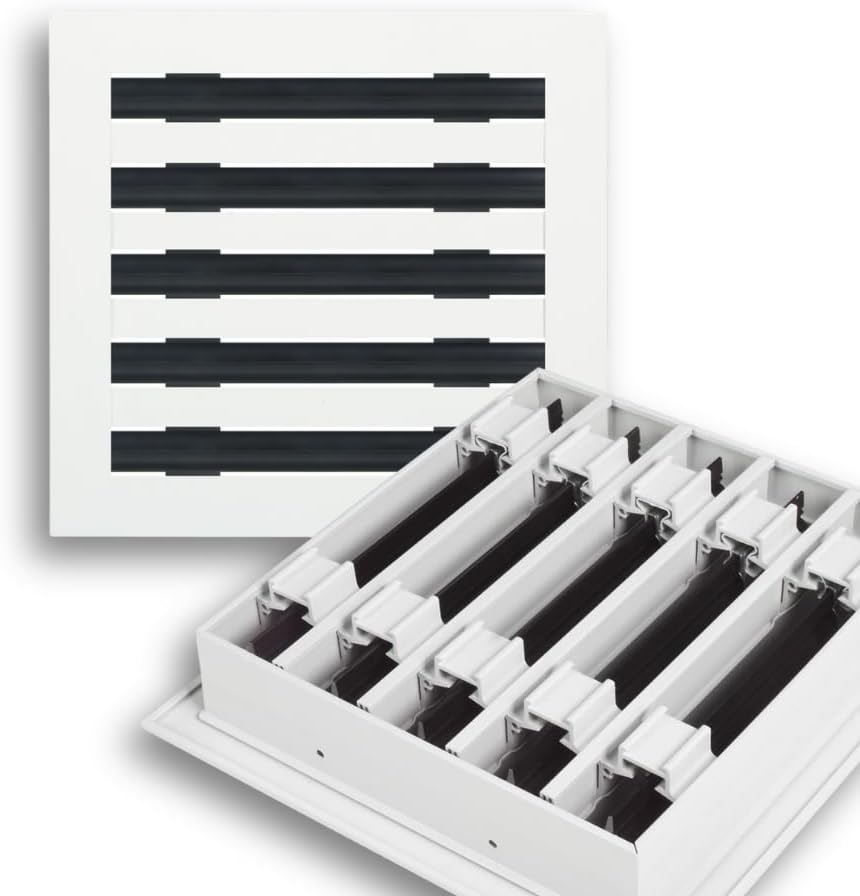 Linear Slot Air Vent Cover 10x9 White Aluminum Diffuser – Modern 3-Slot HVAC Register Grille for Ceiling, Wall & Floor – Fits 10x6 Duct Opening by ClearStyle