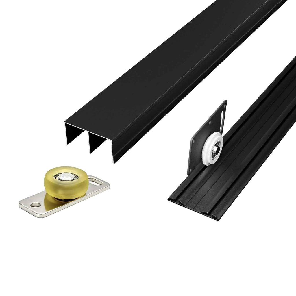 2Sets 4'Sliding Cabinet Door Track,Aluminum