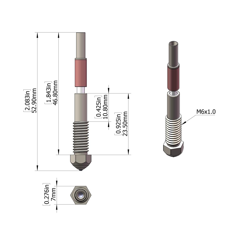 Bimetal Tungsten Carbide Nozzle 0.8mm for QIDI Q2 3D Printer, High Thermal Conductivity Abrasion Resistance for Precision Additive Manufacturing