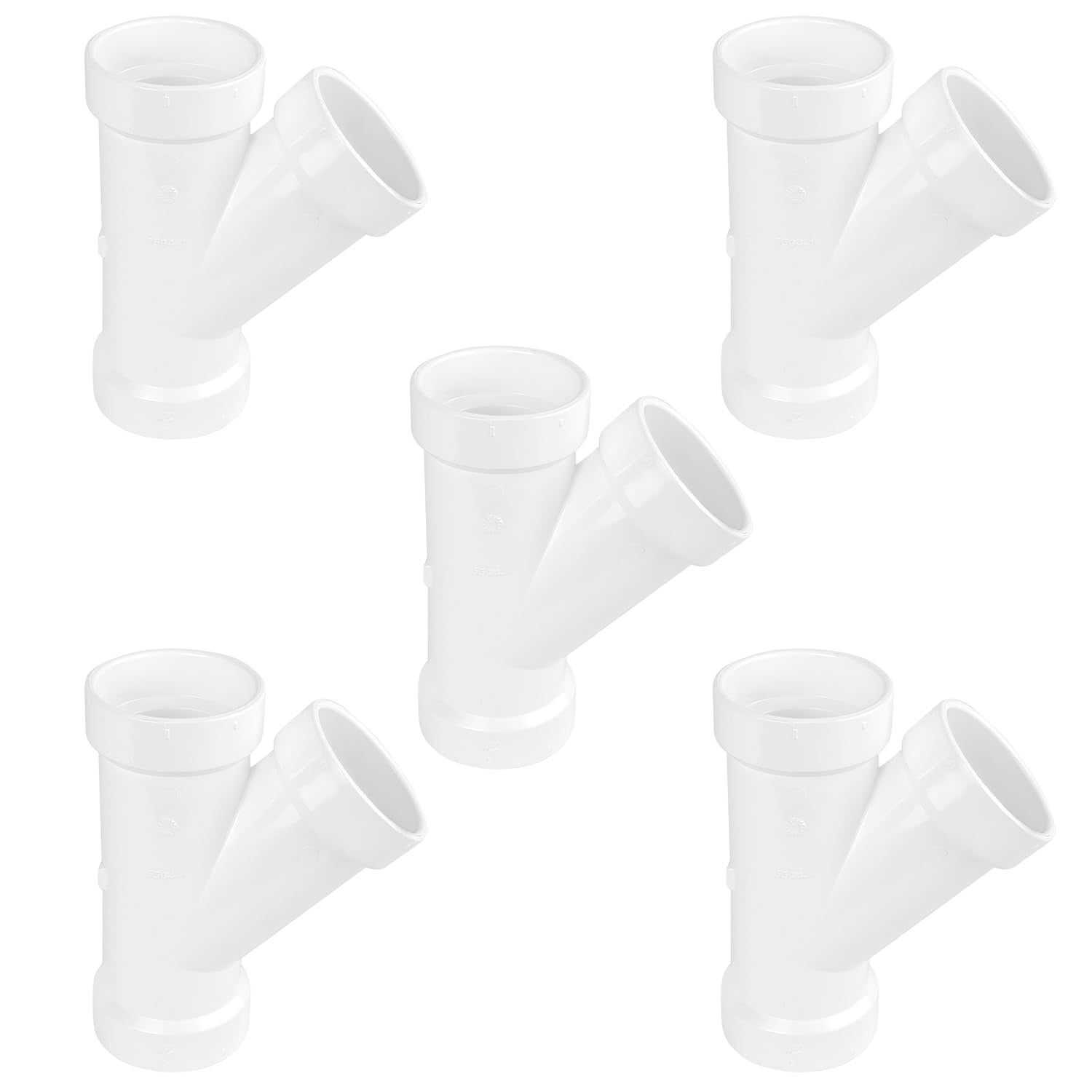 SUPPLYGIANT™ (50 Pack) 1-1/2 Inch PVC DWV Wye Hub – White PVC Drain, Waste & Vent Fitting