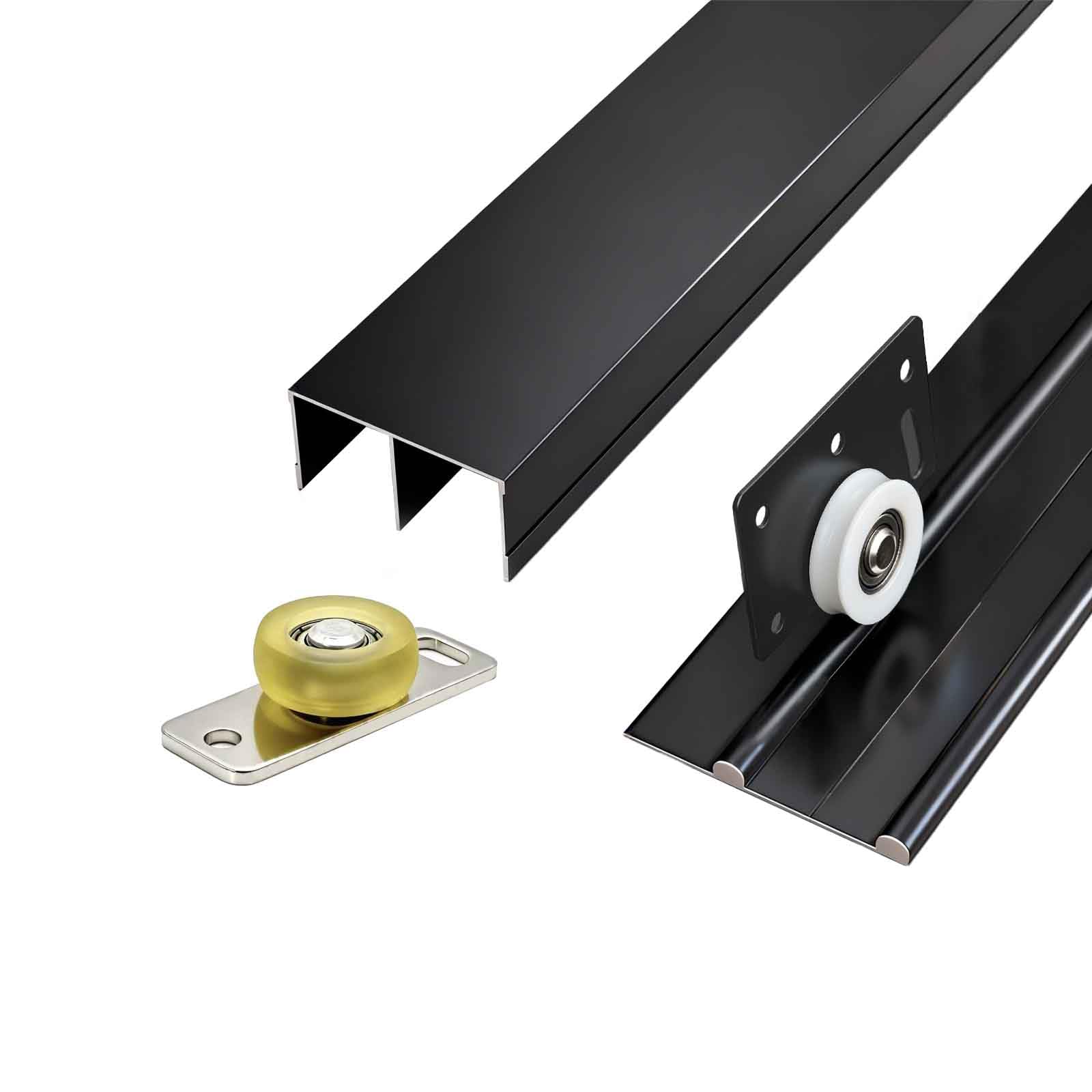 2Sets 4'Sliding Cabinet Door Track,Aluminum