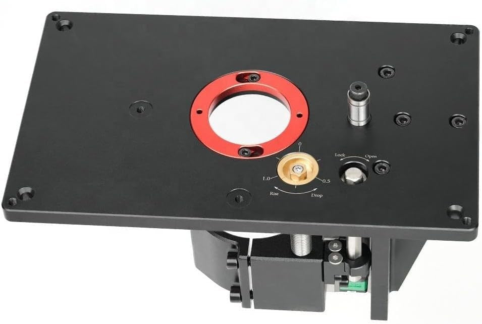 Precision Router Table Lift with Micro-Adjust Knob, Top-Side Bit Changes