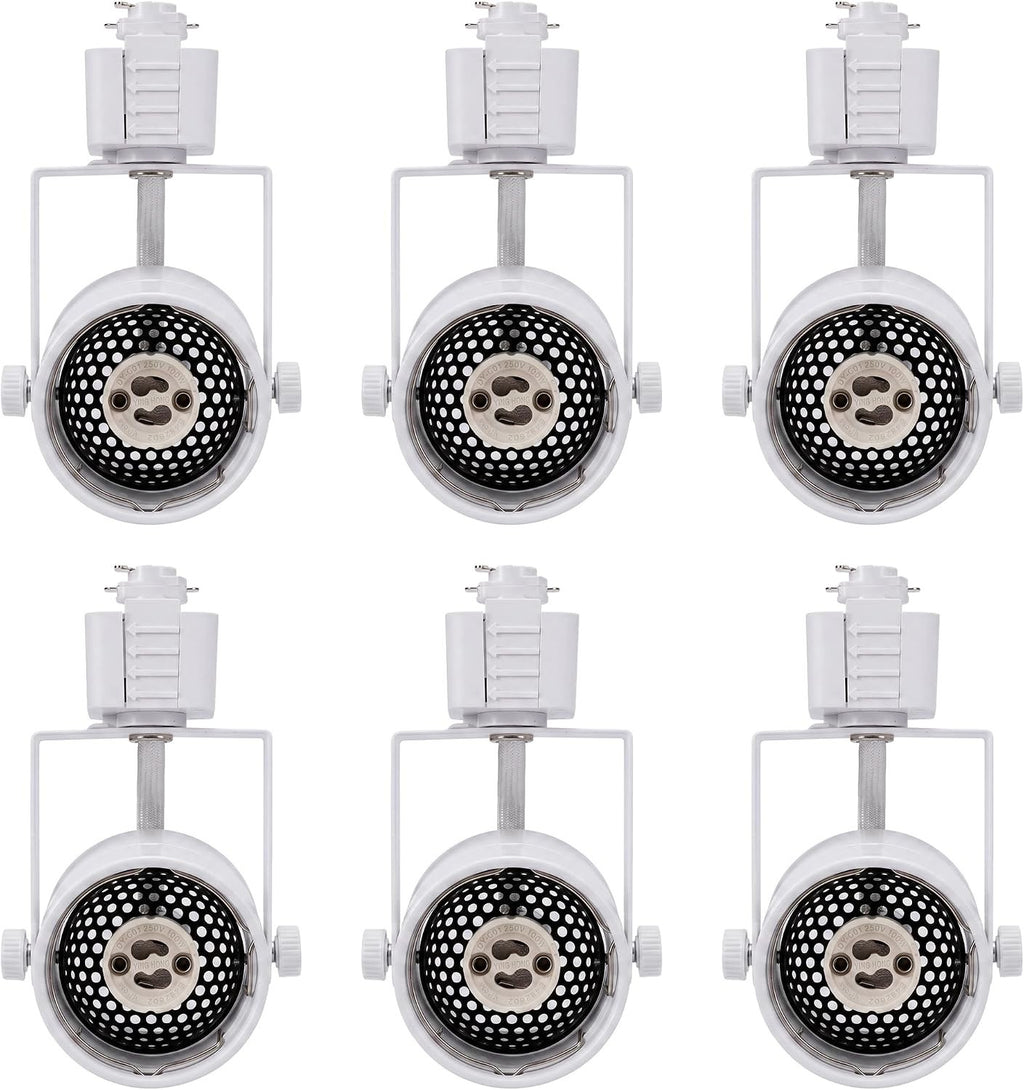 [6 Pack] CLOUDY BAY H Type Track Lighting Heads to Gu10 Base Socket Light Direct