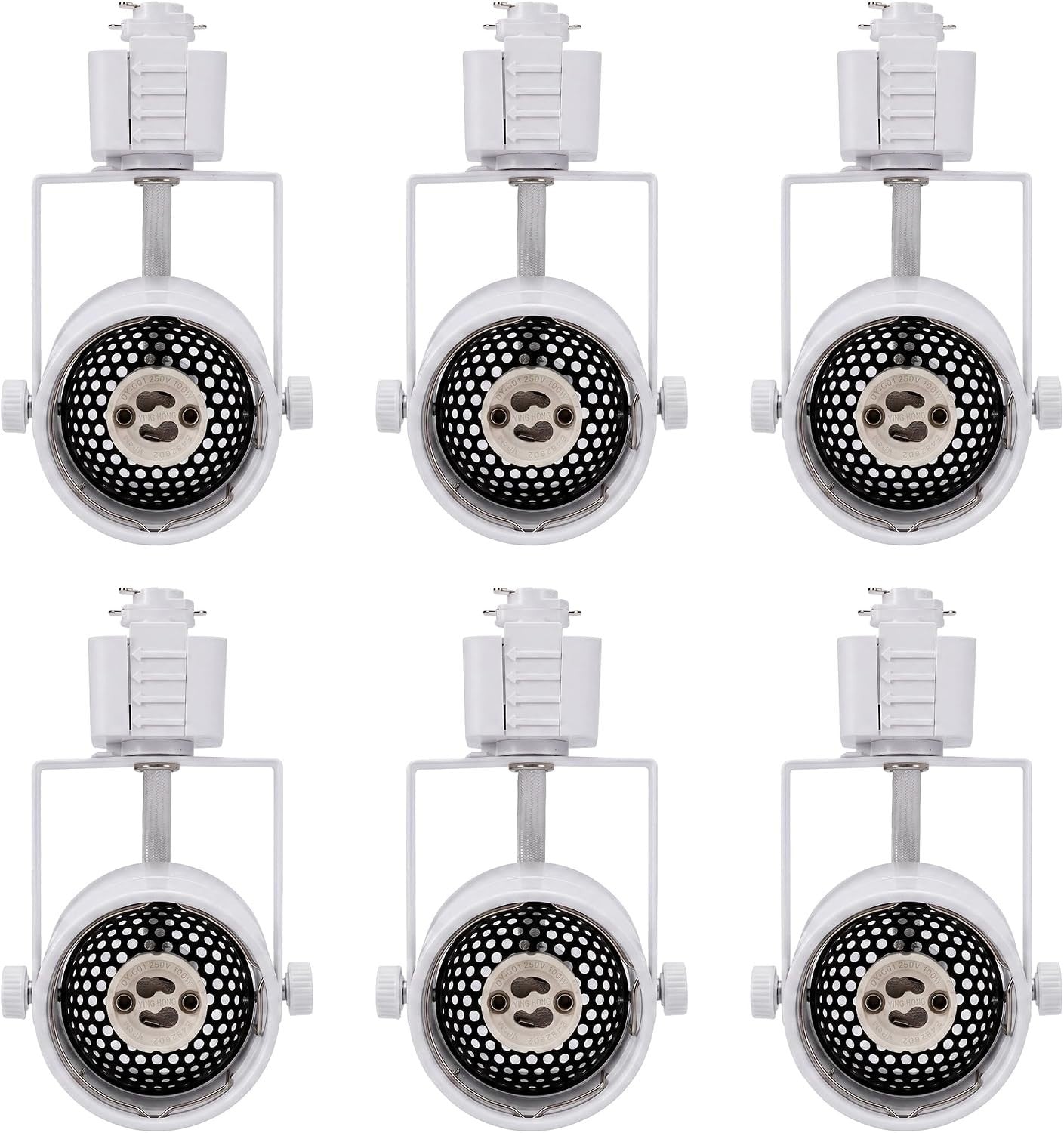 [6 Pack] CLOUDY BAY H Type Track Lighting Heads to Gu10 Base Socket Light Direct