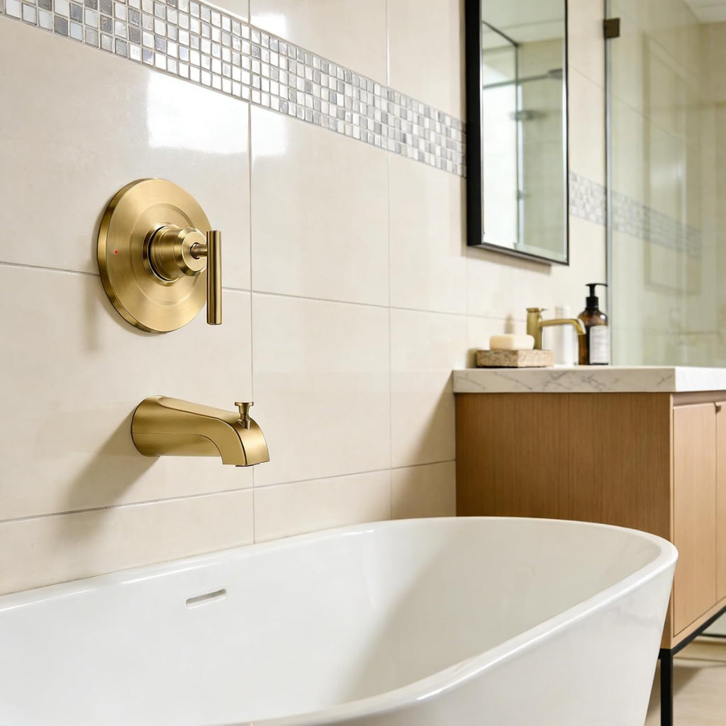 Shower Handle Trim Kit Compatible With Moen T2191, Brushed Gold (Trim Only)
