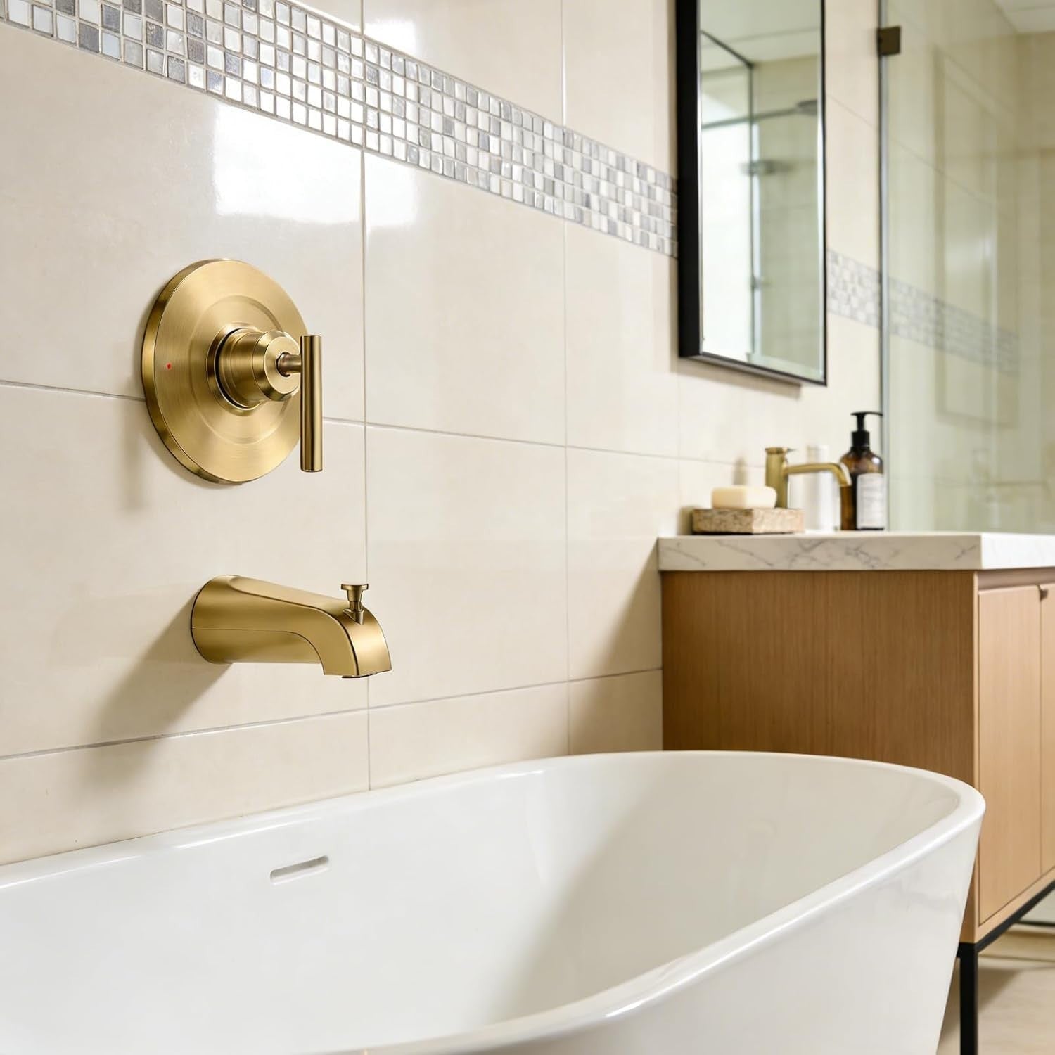 Shower Handle Trim Kit Compatible With Moen T2191, Brushed Gold (Trim Only)