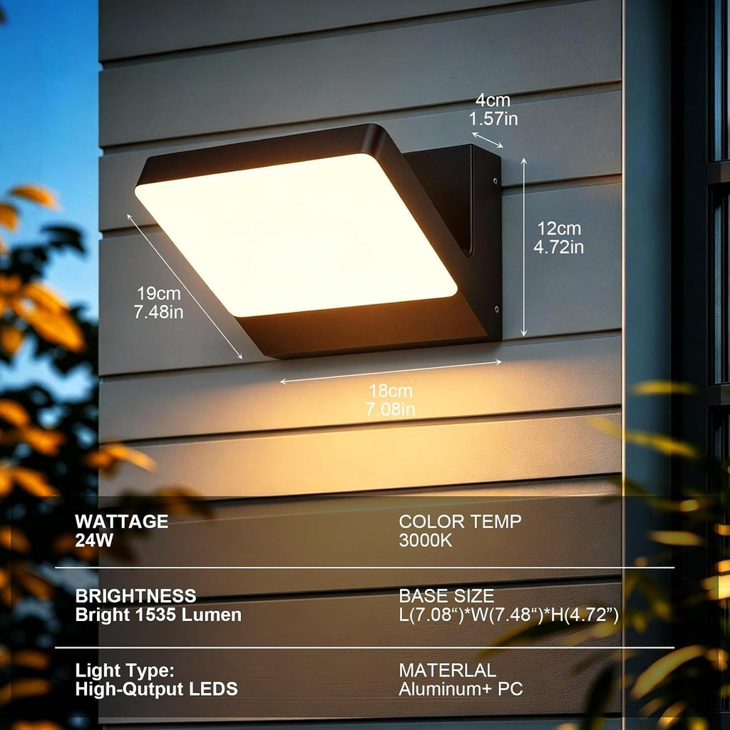 Ralbay LED Outdoor Wall Lights,Modern Waterproof Exterior Porch Light,Black Outs