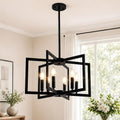 6-Light Black Chandelier for Dining Room Light Fixture