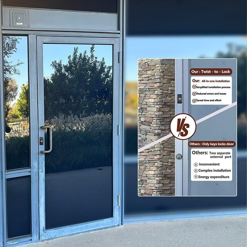 SM1850 Mechanical Storefront Door Lock,Commercial Door Lock with Twist-to-Lock