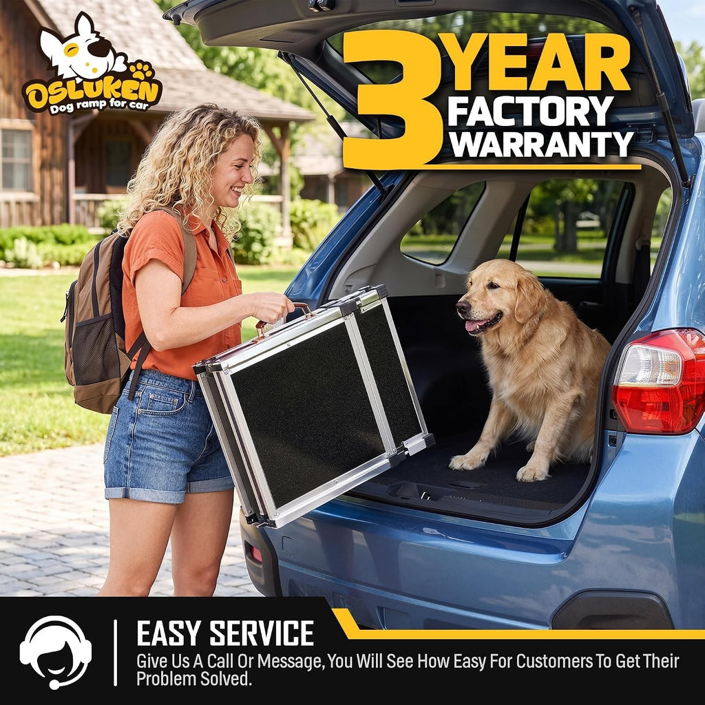 71" Aluminum Alloy Dog Ramp for Car SUV Truck Side Door