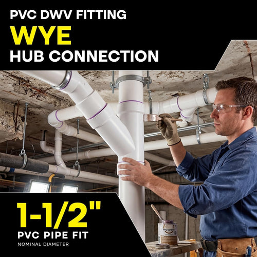 1-1/2 Inch PVC DWV Wye Hub – White PVC Drain, Waste & Vent Fitting