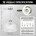Glass Pendant Lights for Kitchen Island, 9.84" Large Glass Pendant Light