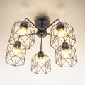 ASD Black Chandelier Semi Flush Mount Ceiling Light Fixture