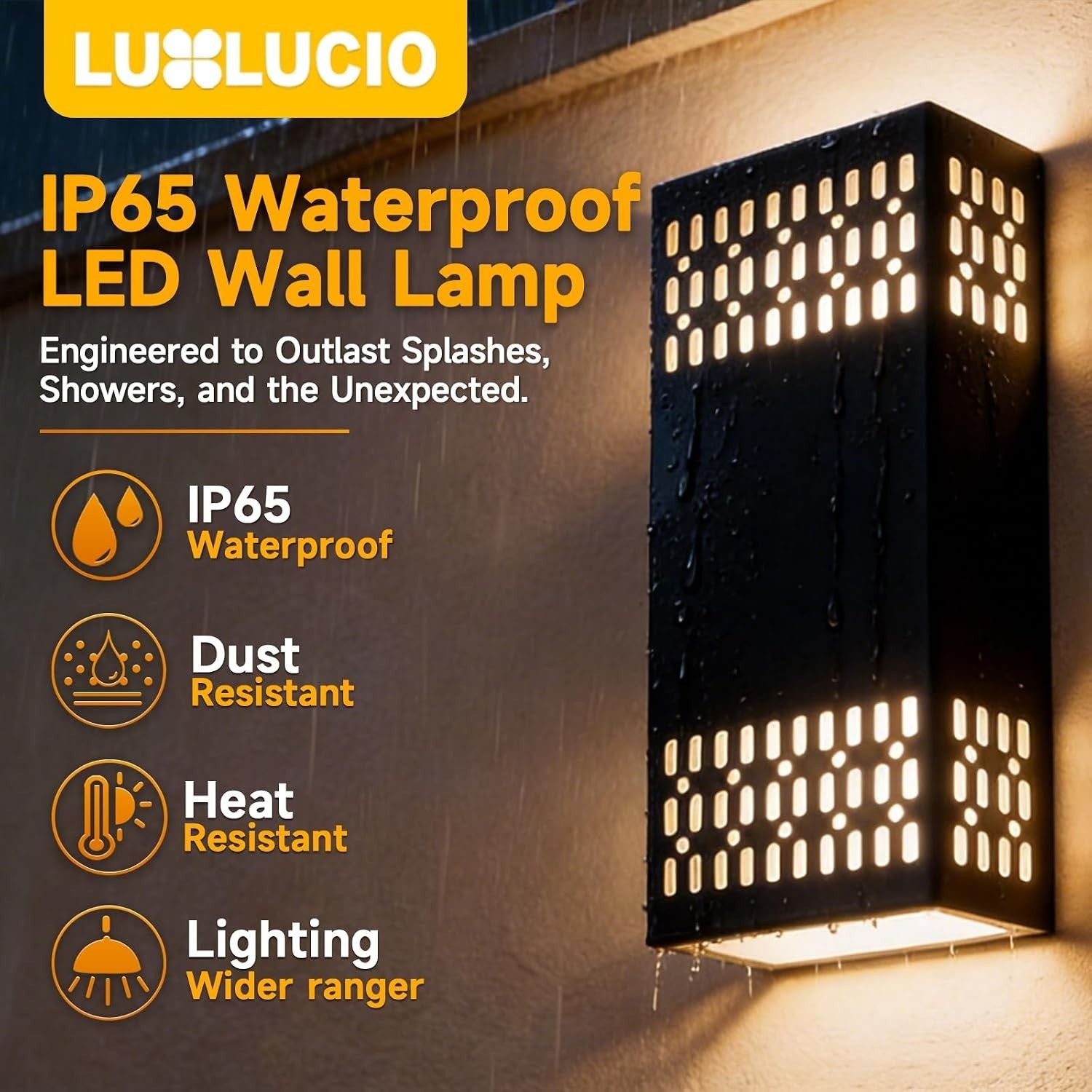 10.2" Black Indoor Outdoor Hardwired Modern LED Wall Sconce | Up Down Lighting