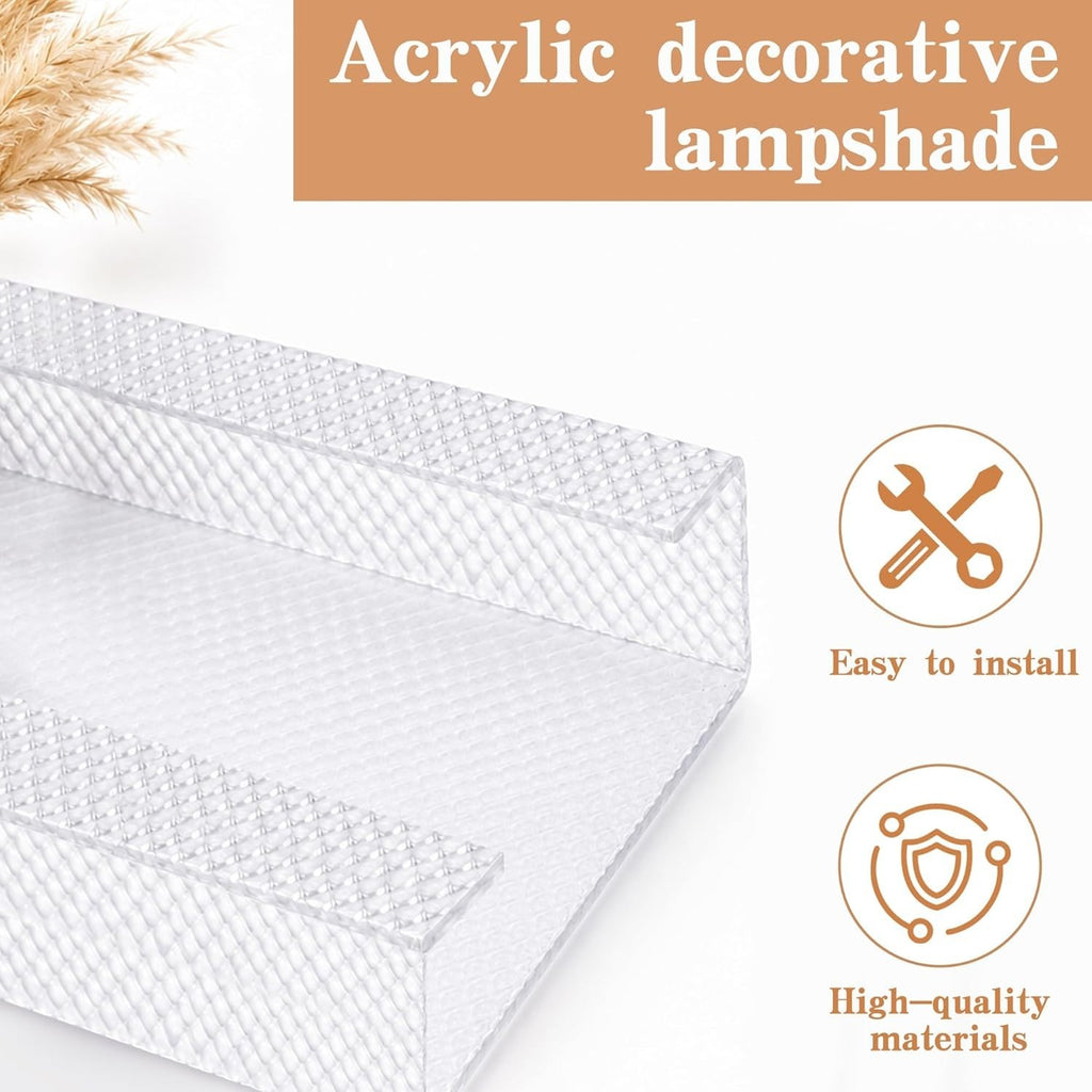 Nkiy Quen 2 Pcs 48x8x2 Inch Wrap Around Fluorescent Light Covers, 4Ft Acrylic Fl