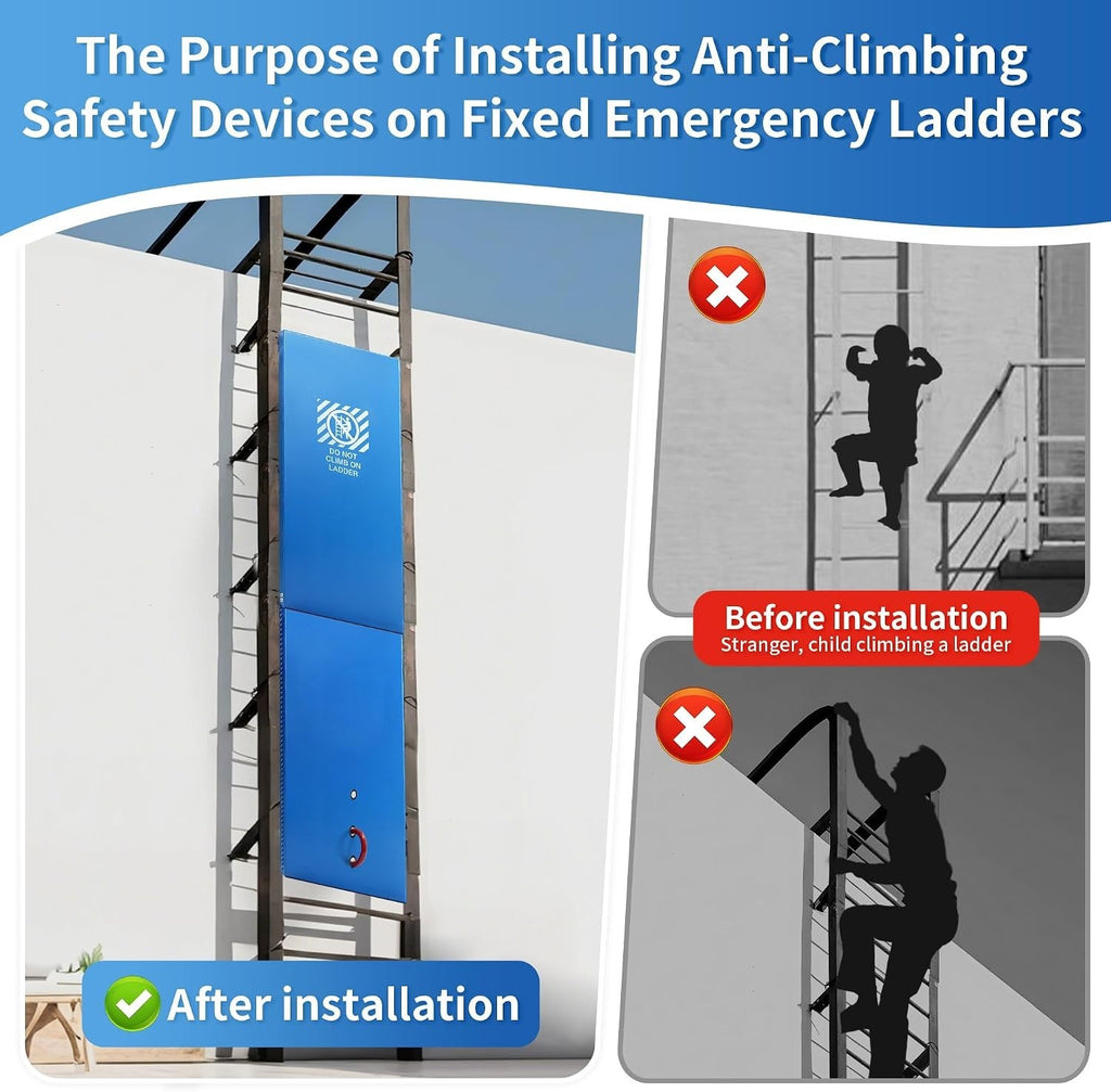 2-Section Anti-Climb Fixed Ladder Safety Guard,