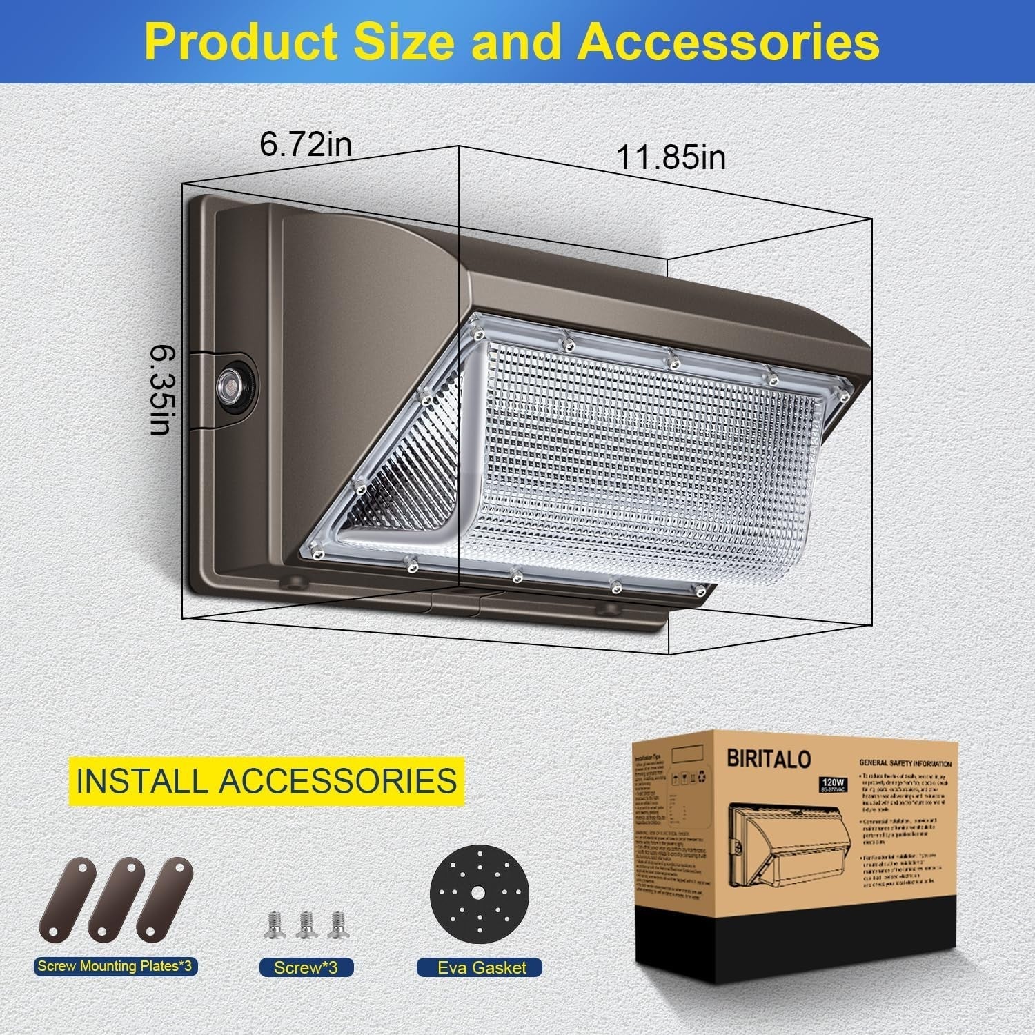 Security Lights 120W 5000K 100V-277V Commercial and Industrial Building