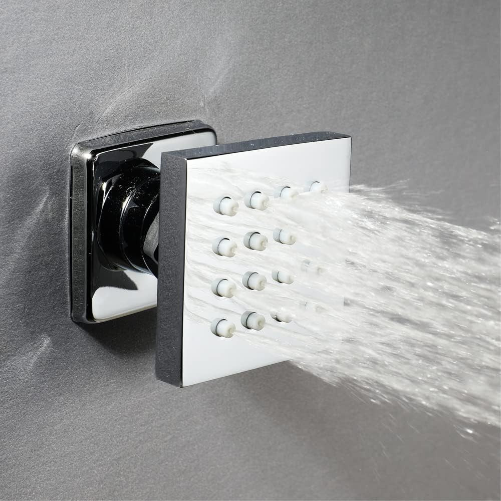 Cascada Modern Design 2” Square Body Spray Shower Jet Antique Brass