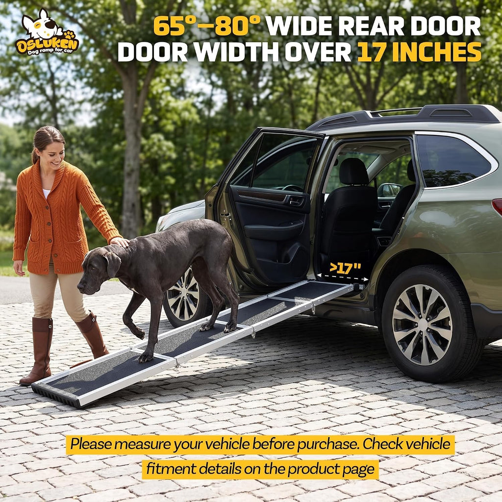 71" Aluminum Alloy Dog Ramp for Car SUV Truck Side Door