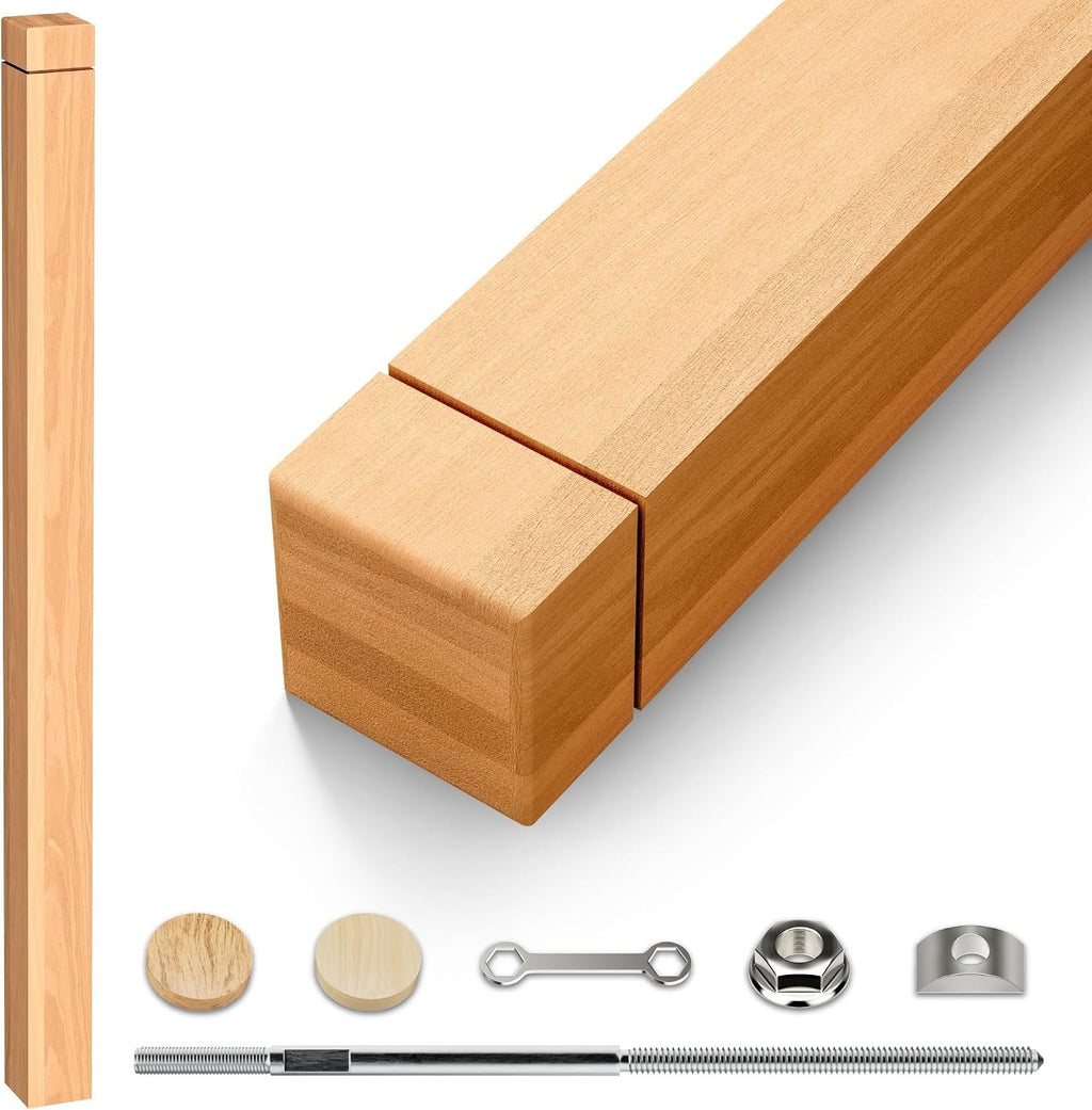PREMIUM SOLID RED OAK NEWEL POST：Unlike soft rubberwood or spliced scraps
