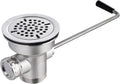 RODPHX 3-1/2" Commercial Sink Drain with Overflow Twist Stainless Steel | Waste