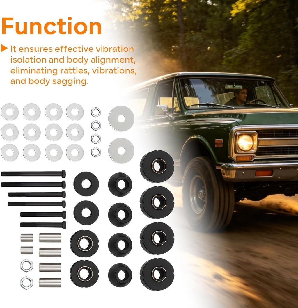 MOTOQUEEN Cab Radiator Support Mount Kit Eliminate Rattles Vibrations