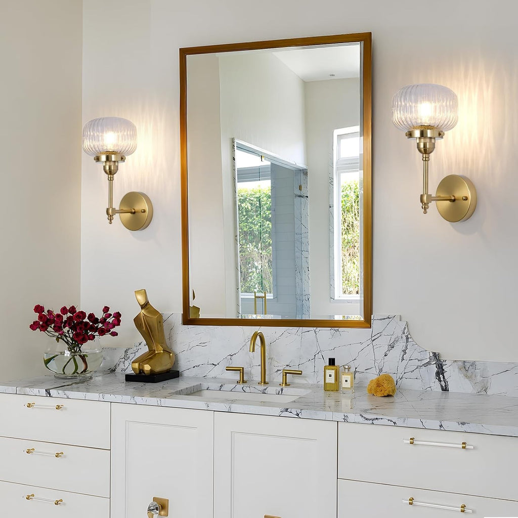 SEEBLEN Gold Wall Sconce 1 Pack, Bathroom Vanity Light Fixtures