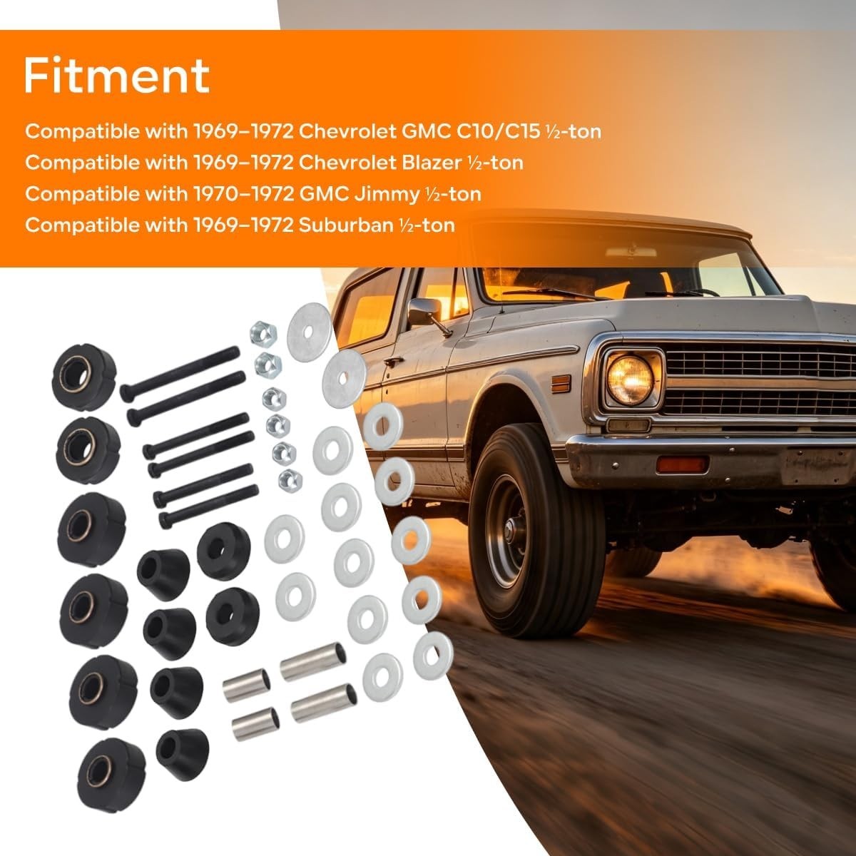 MOTOQUEEN Cab Radiator Support Mount Kit Eliminate Rattles Vibrations
