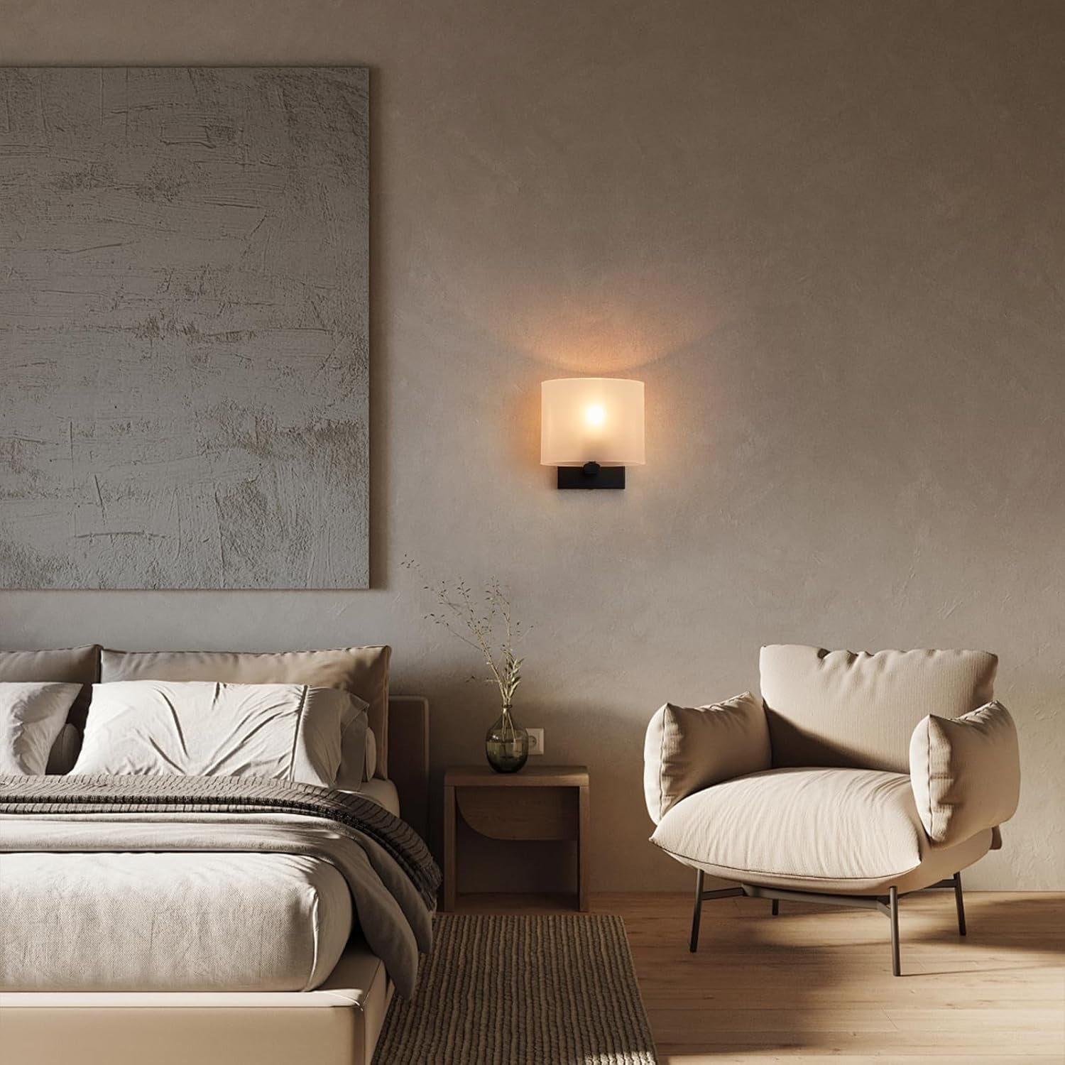 Modern Hardwired Wall Sconces, Acrylic Shade Wall Light Fixture