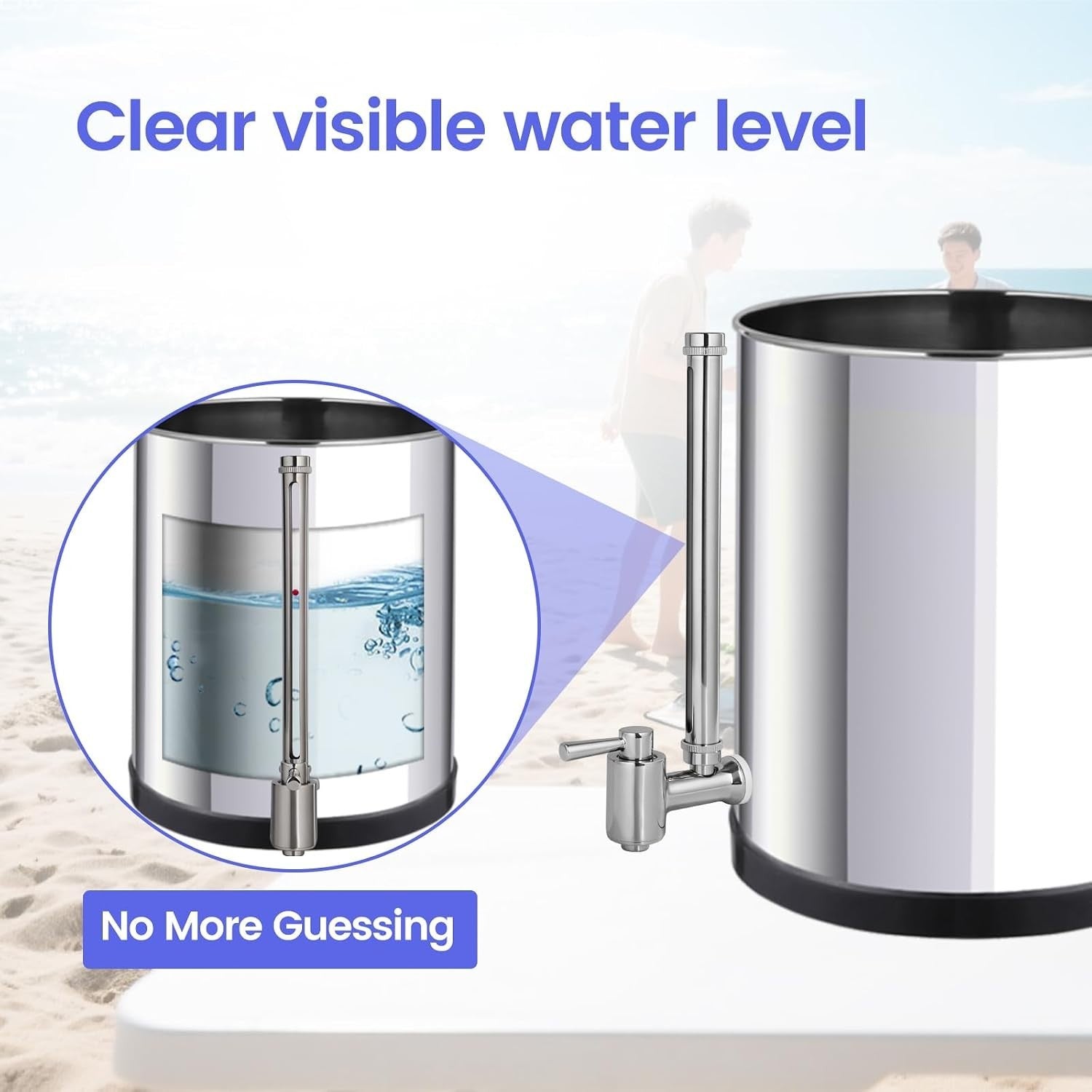 7 Inch Sight Glass Spigot, Clear View Water Level with Red Floating Ball, Durabl