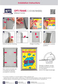 M&T Displays Opti Snap Poster Frame 11x17 Inch Silver 1" Aluminum Profile Front