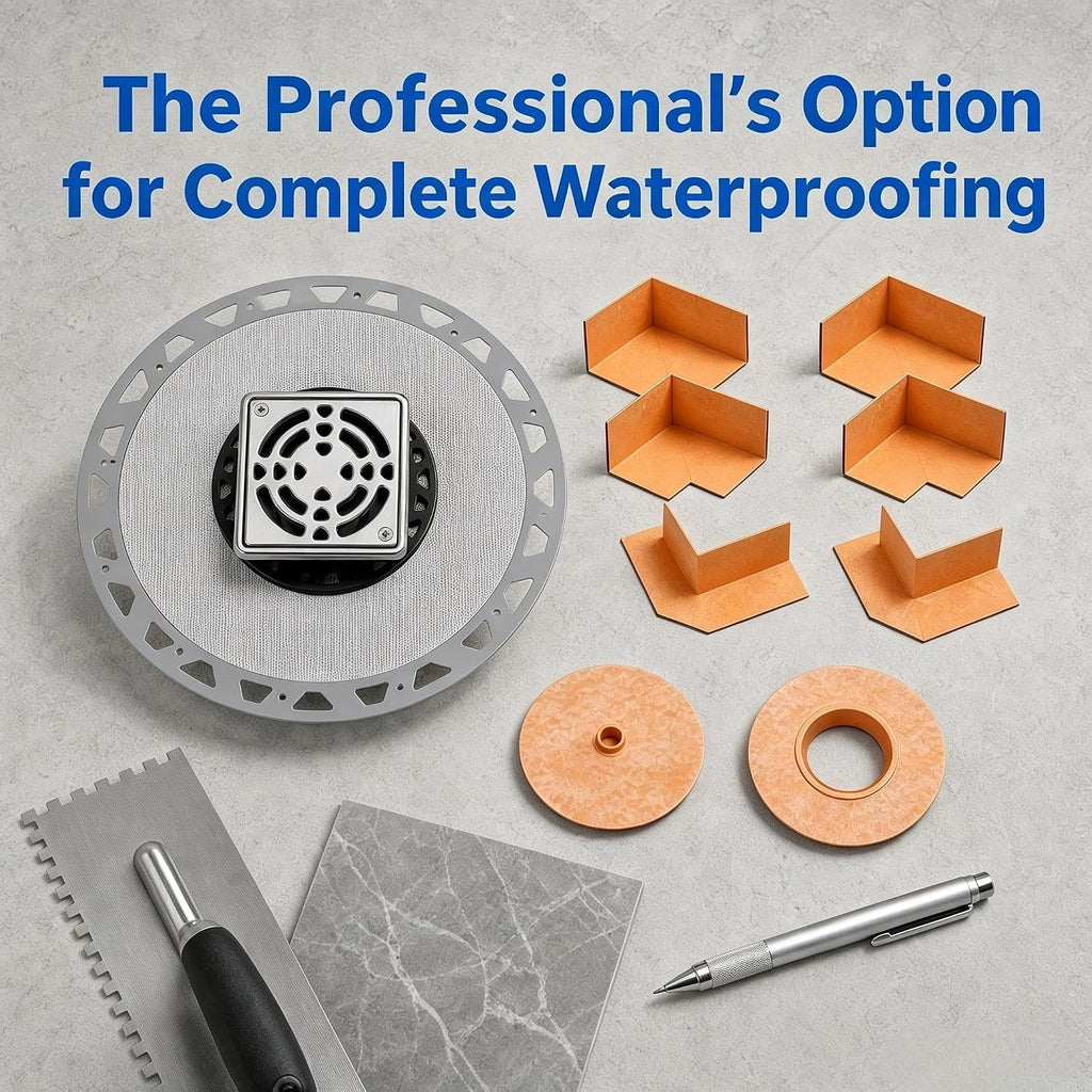 Shower Drain Kit Compatible with Schluter Kerdi System, PVC Bonding Flange with