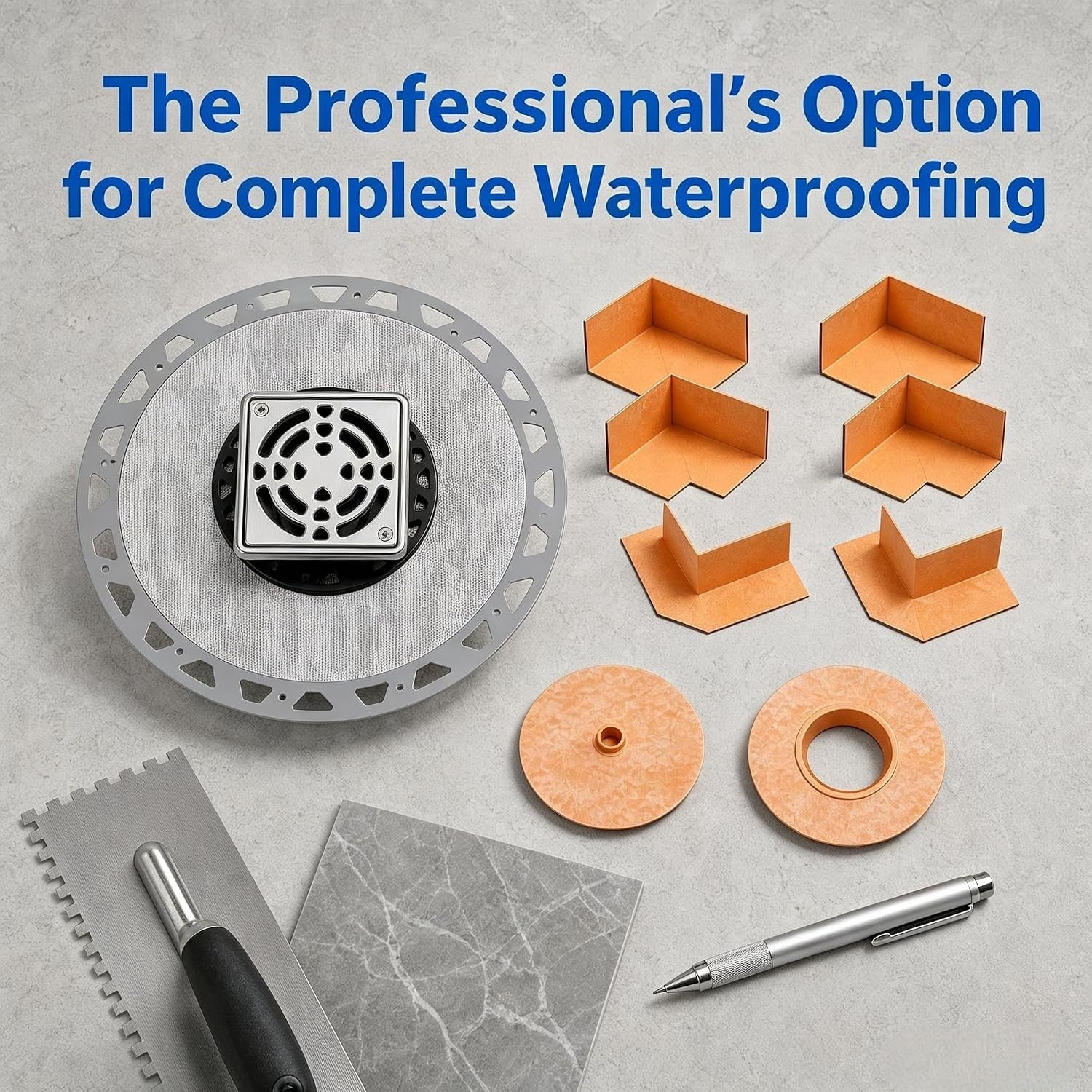Shower Drain Kit Compatible with Schluter Kerdi System, PVC Bonding Flange with
