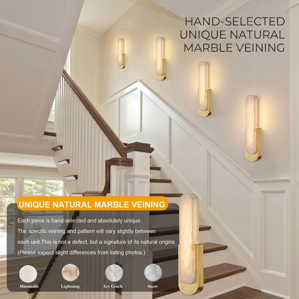 DZQWLL Modern Alabaster Wall Sconce