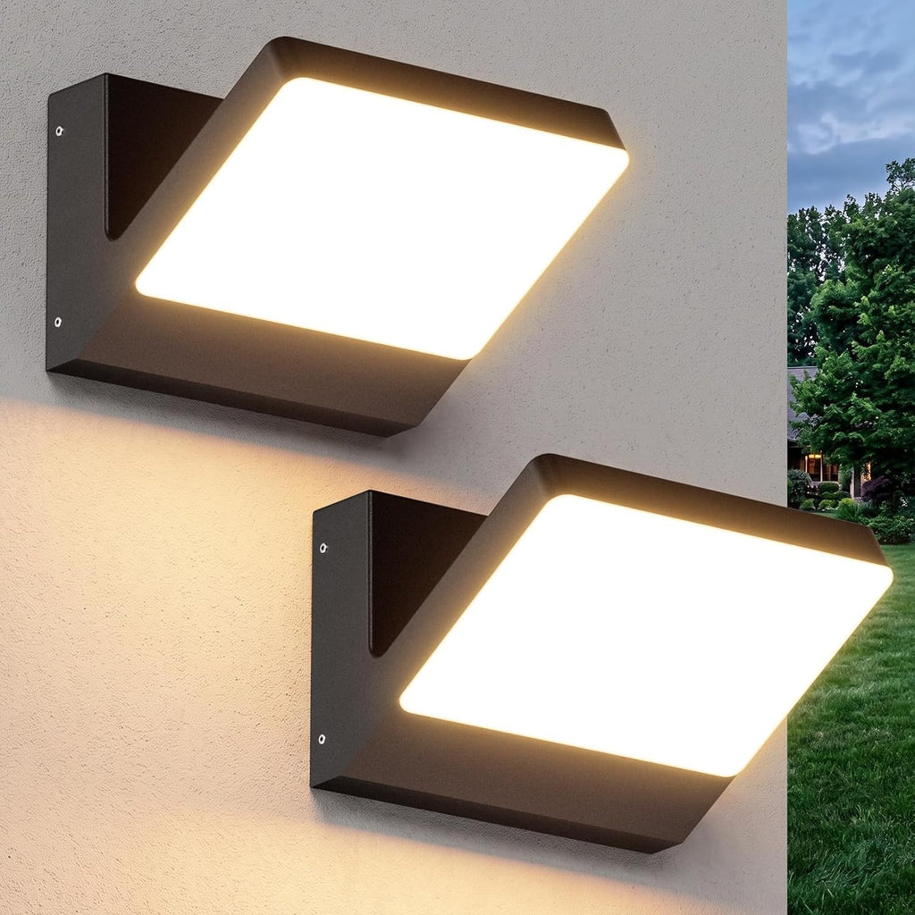 Ralbay LED Outdoor Wall Lights,Modern Waterproof Exterior Porch Light,Black Outs