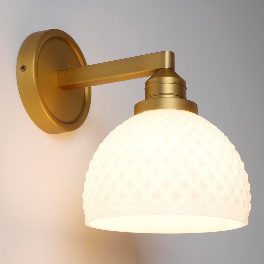 LOOMLUSTER Vintage Gold Wall Sconce Bathroom Vanity Single Wall Lightin
