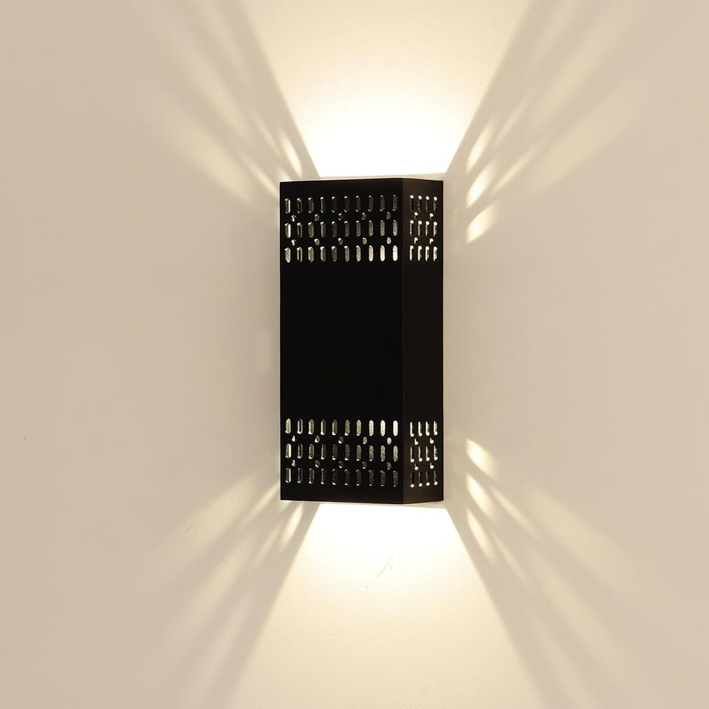 10.2" Black Indoor Outdoor Hardwired Modern LED Wall Sconce | Up Down Lighting