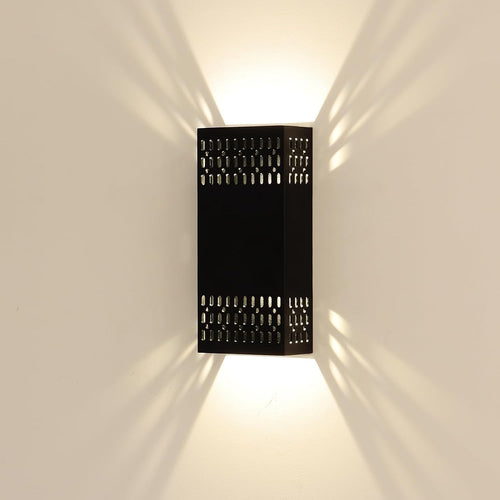 10.2" Black Indoor Outdoor Hardwired Modern LED Wall Sconce | Up Down Lighting