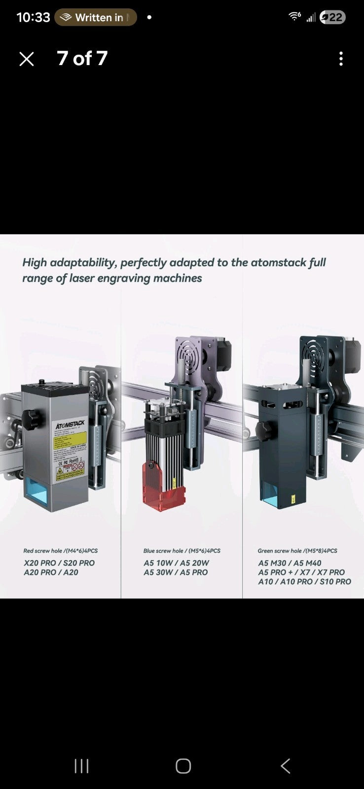 used Atomstack Z-Axis Lifting Device Precise Focus 1mm Adjustment Laser Engraver