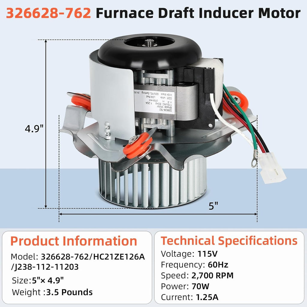 Furnace Draft Inducer Motor Kit, Exhaust Motor Assembly for Carrier Bryant Payne