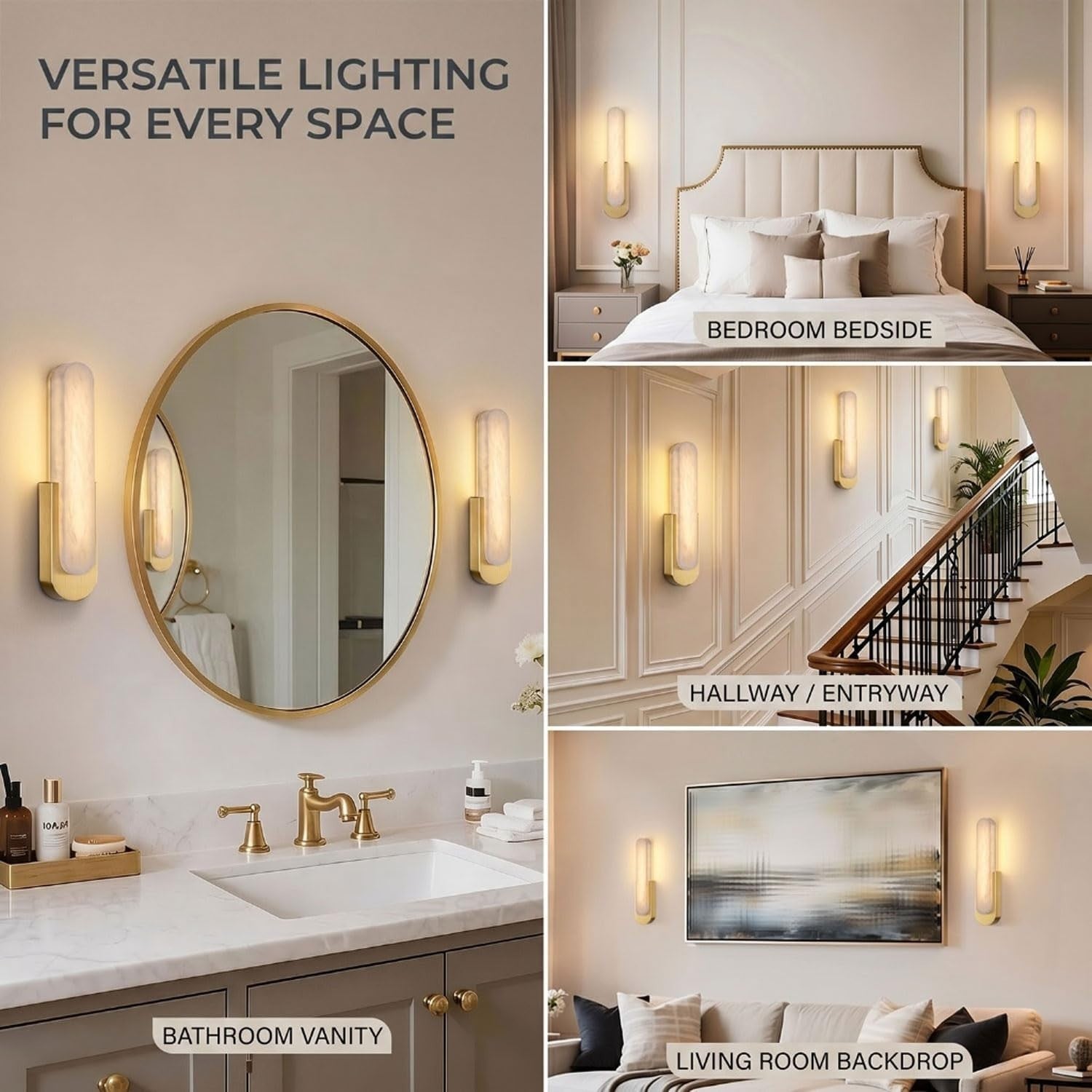 DZQWLL Modern Alabaster Wall Sconce