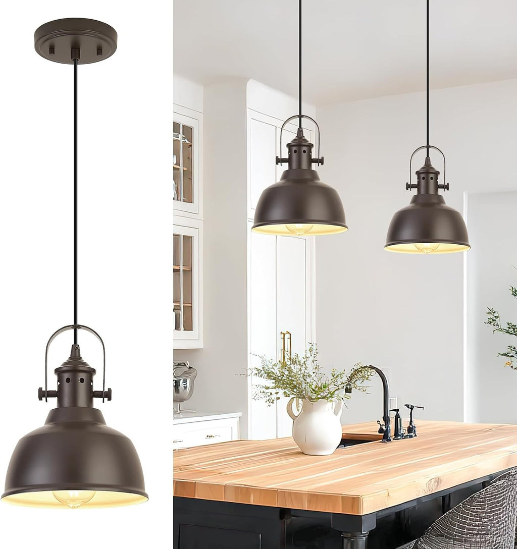 AURYNIX Farmhouse Small Pendant Lights, Oil Rubbed Bronze Pendant Lighting