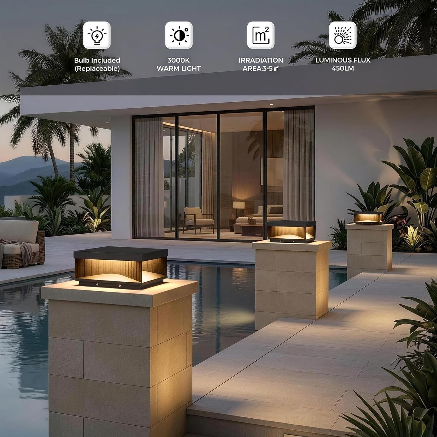 SOLRBLZ Outdoor Post Lights Hard Wired,