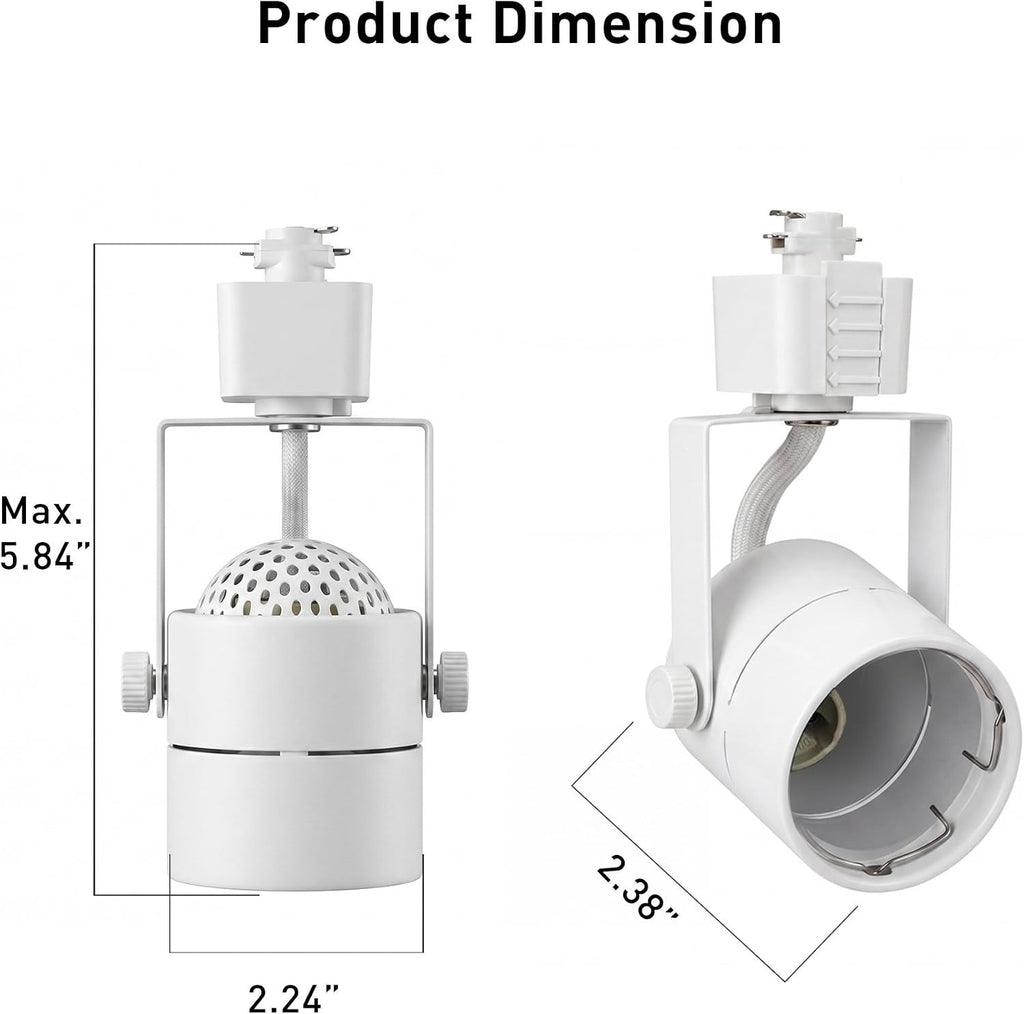 [6 Pack] CLOUDY BAY H Type Track Lighting Heads to Gu10 Base Socket Light Direct