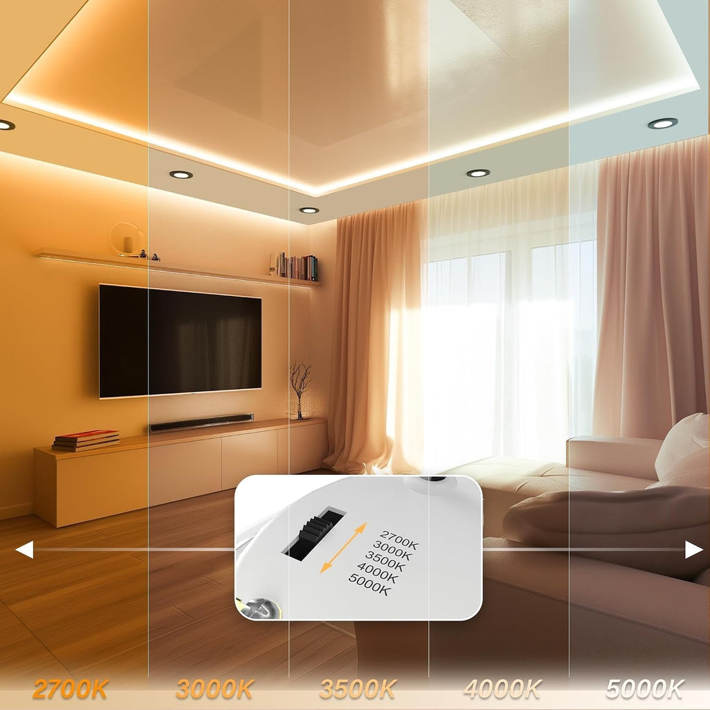 JULLISON 4 Inch LED Mini Surface Mount Light, Recessed Trim, Small Flush Mount