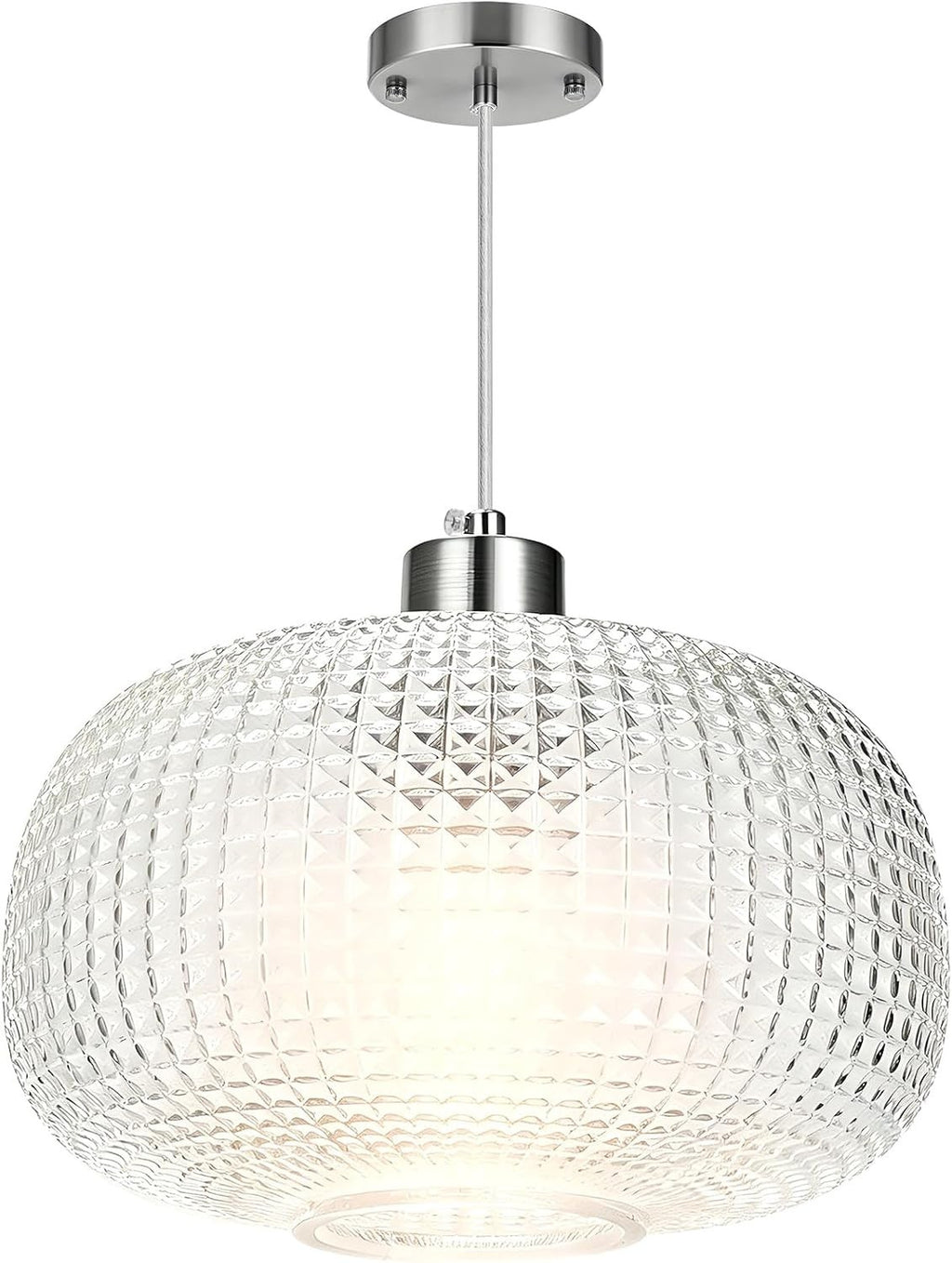 Glass Pendant Lights for Kitchen Island, 9.84" Large Glass Pendant Light